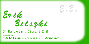 erik bilszki business card